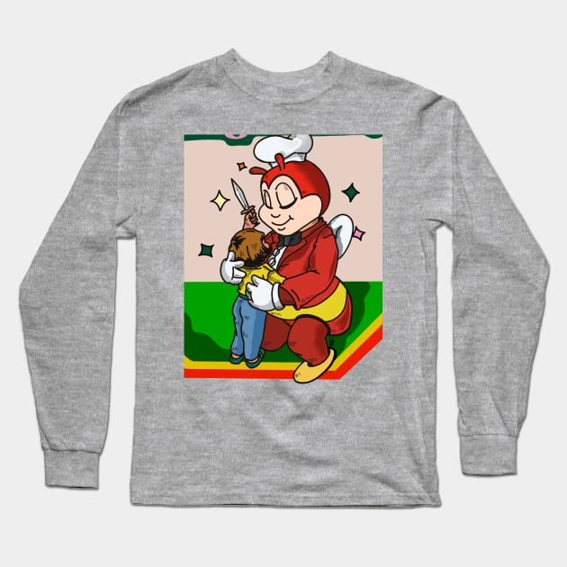 JOLLIBEE CHICKEN FILIPINO HOODIE MUG Long Sleeve T-Shirt by Aydapadi Studio